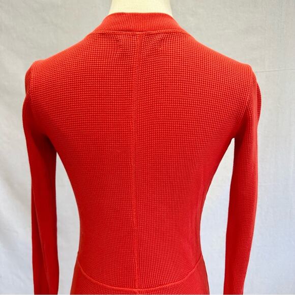 Everlane waffle knit henley onesie button up jumpsuit in currant size XXS - Picture 5 of 16